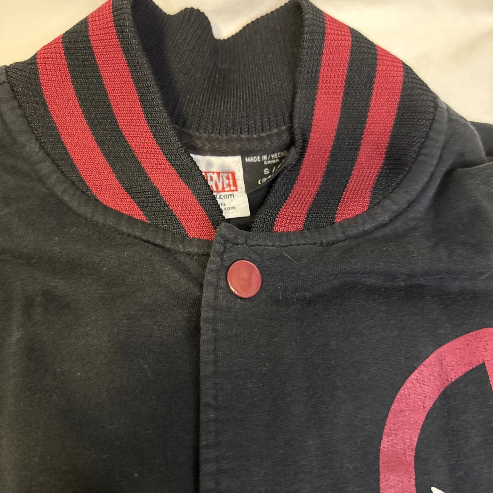 Deadpool Marvel Black And Red Button Up Jacket - Men’s Size M