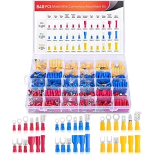 Insulated Terminal Crimp Assortment Kit - Mixed Quick Disconnect Connector Butt