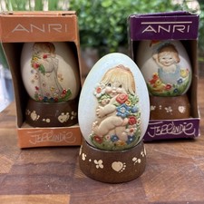 Lot 3 ANRI Ferrandiz Annual Easter Eggs 1980 1982 Boxed Italy Vtg One Loose