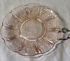 pink depression jeanette glass cherry blossom pattern-saucer/small plate