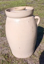 Large Antique Stoneware 4# Butter Churn / Crock  - "We Reduced Price - Buy Now"!