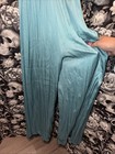 Zara Turquoise Satin Effect Pleated Jumpsuit With Waist Ring Size S 🍌 — photo 8