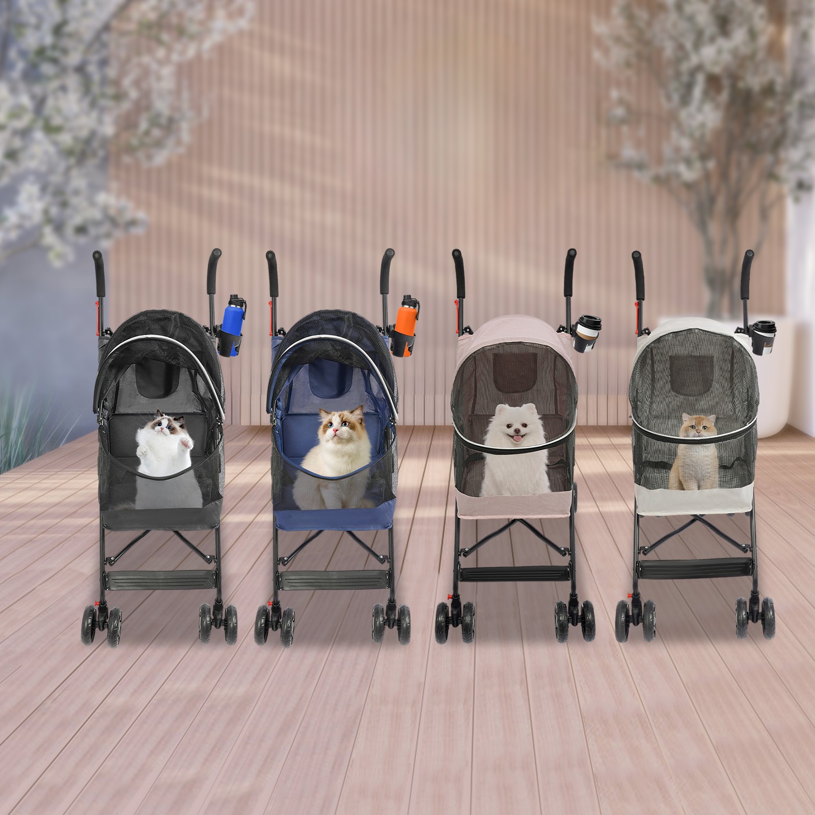 Carrello da viaggio per animali domestici carrello per animali domestici pieghevole con ruote 10 kg/22 libbre