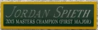 JORDAN SPIETH MASTERS NAMEPLATE AUTOGRAPHED Signed PGA GOLF CLUB-BAG-PHOTO-FLAG