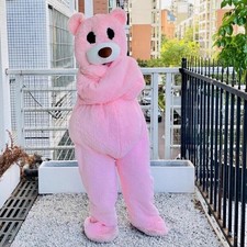 Pink Bear Mascot Party Costumes ADULT TEDDY Funny Dance Clothes Hot Sell