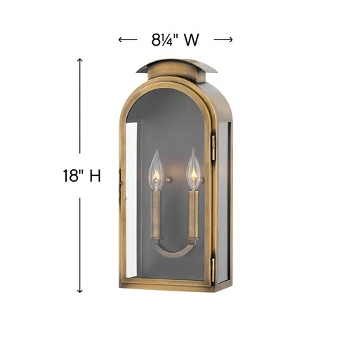 Hinkley Lighting 2524 Brass Rowley 2-Light 18"H Outdoor Wall Sconce - Picture 9 of 9
