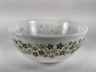 Vintage Pyrex Spring Blossom 404 Avocado Green on White Bowl 4Qt