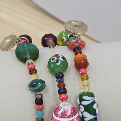 3 stapelbare RJ Graziano Multicolor Kunstwerk Glas Acryl Perlen Stretch Armbänder - Bild 12 von 15