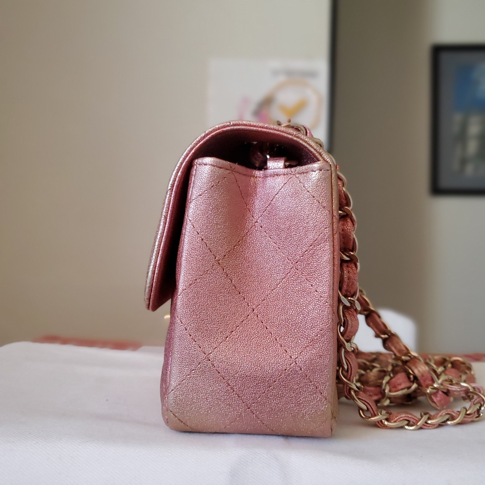 Chanel Classic mini Rectangular  Pink Ombre Gold … - image 4