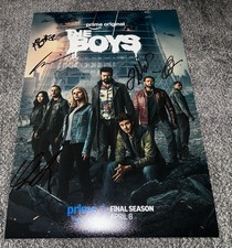 The Boys Signed Cast 12x18 Photo x5 Laz Alonso, Jessie T. Usher +3