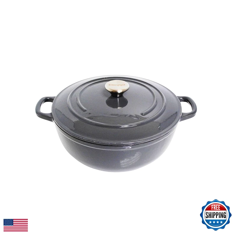 Mirro 4.8Qt Cast Iron Enamel Dutch Oven Gray Mir-19059