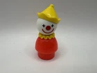 Vintage Fisher Price Little People Clown Figure Orange Yellow Hat Plastic