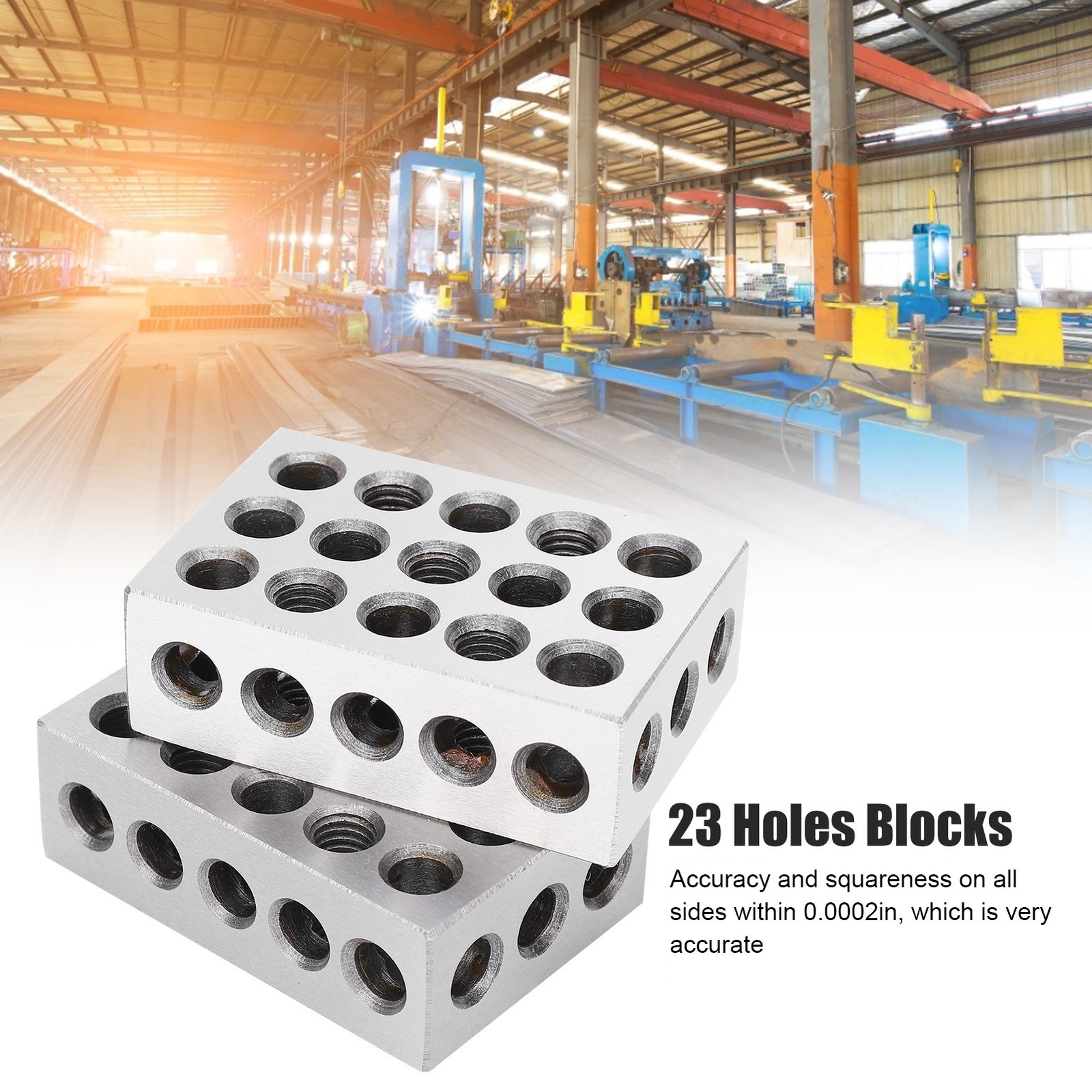 1 Pair 1‑2‑3 Blocks 23 Hole Matched 0.0002in Machinist 123 Jig Ultra Accuracy