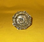 Antique Glass Door Knob Octagon 8 Point