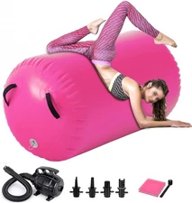 Gymnastics Air Roller Air Barrel Inflatable Tumbling Mat,Back Handspring Trai...
