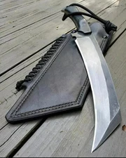 CUSTOM HANDMADE HIGH CARBON STEEL HUNTING BOWIE KNIFE WITH MICARTA HANDLE