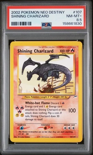 2002 POKEMON NEO DESTINY #107 SHINING CHARIZARD PSA 8.5