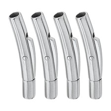 4Pcs 2mm Hole Column Clasps Leather Cord End Clasp Connectors Silver4mm