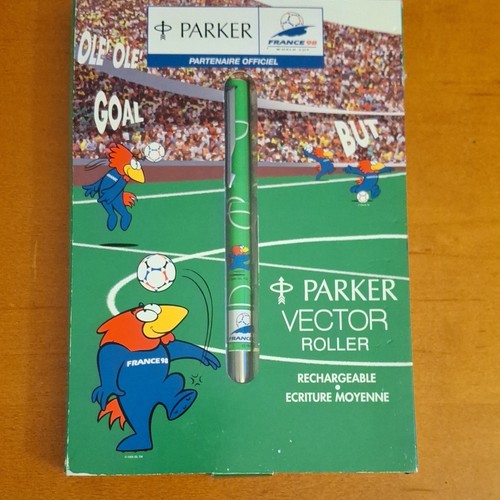 Parker Vector Rollerball Pen France 98 World Cup Rechargeable Blue Ink Vintage