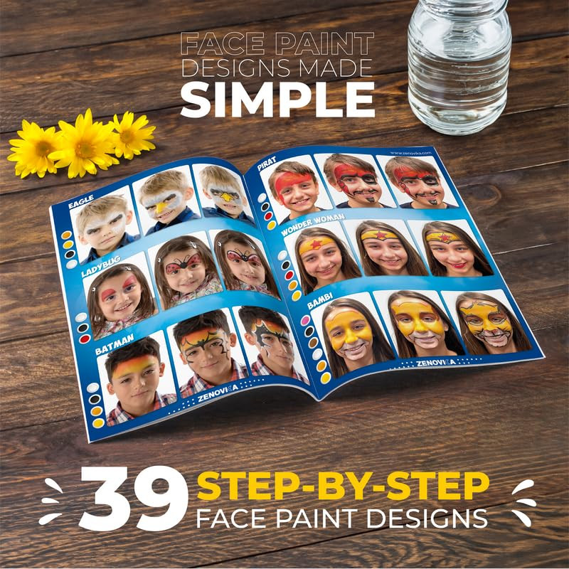 Face Painting Kit for Kids - Non-Toxic and Hypoallergenic Face Paint Kit with 24