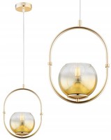 Pendelleuchte Wohnzimmer Glas Gold Modern Edel E27 B:14 Cm HäNgelampe Esszimmer