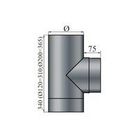 Rauchrohr | T-StüCk Mit Deckel | Ø 160 Mm | Grau