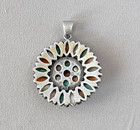 SU Thailand Sterling Silver Multi-Gemstone Round Pendant;A920 — photo 2