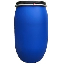 120 Liter Kunststoff-Deckelfass Weithalsfass BLAU