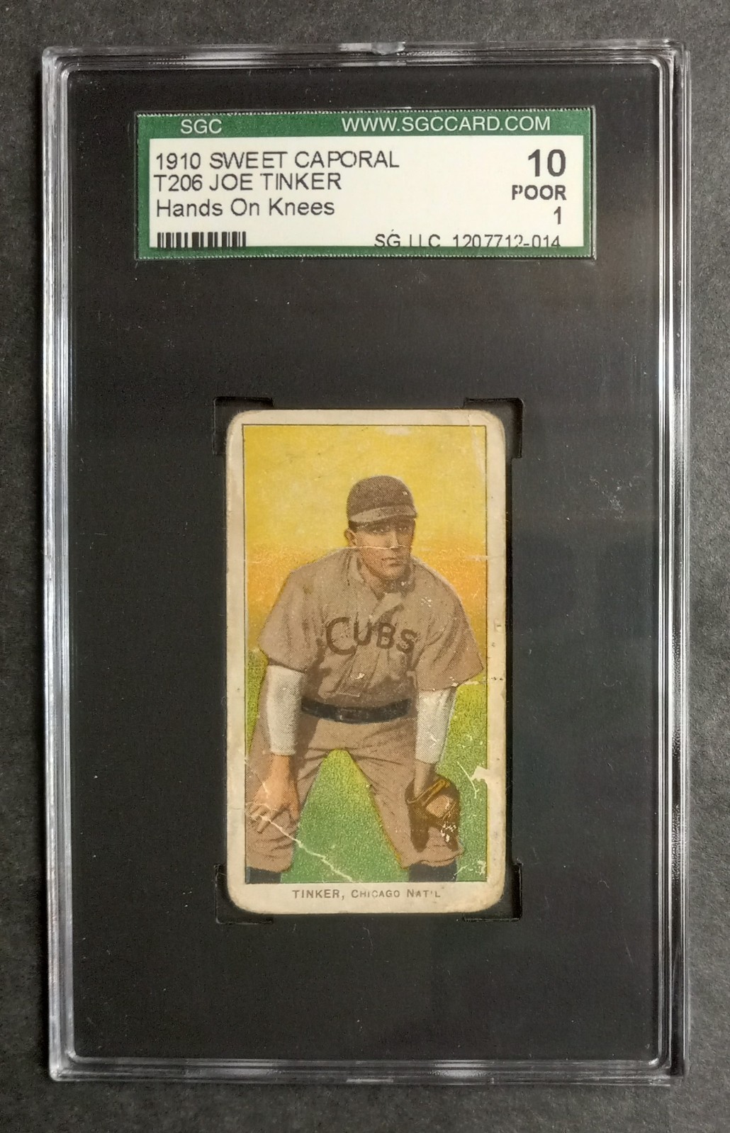 1909-11 T206 - Joe Tinker -  HOF - Sweet Caporal 350/30 - SGC 1 PR