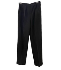 Vintage Black Straight Leg Pleated Dress Pants Slacks High Waist La Bene 28 S