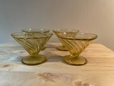 Vintage Federal Glass Diana Sherbet Cups Clear Glass Set of 4