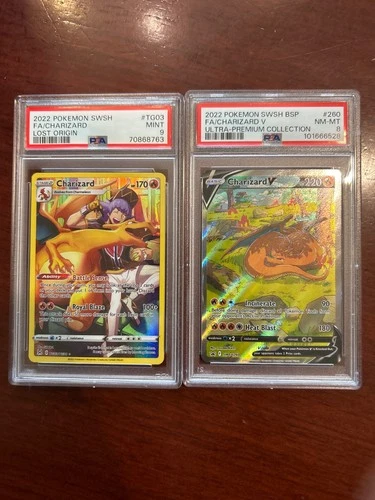2022 POKEMON SWORD & SHIELD LOST ORIGIN #TG03 FULL ART/CHARIZARD PSA 9