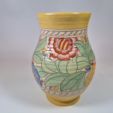 Vintage Charlotte Rhead Crown Ducal Vase Persian Rose Pattern 26cm High