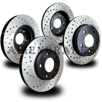 TOY045S CHR CH-R 18-22 Performance Brake Rotors Front Rear Drill & Dimple Slots