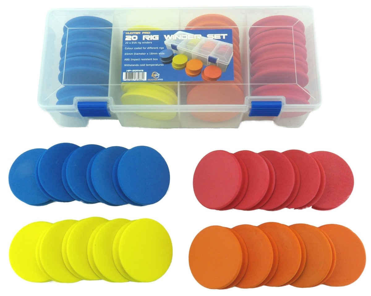 Fishing Rig Winder Set Box With 20 Sea Coarse EVA Rig Winders HUNTER PRO  New!