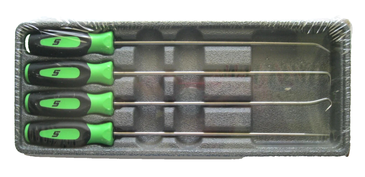 SNAP-ON 4pcピック＆フックツールセット グリーン SGASA204CG 4 pc Instinct® Soft Grip Long Pick Set (Green) | SGLASA204CG