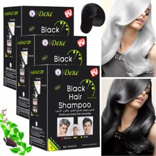 50PCS DEXE Black Hair Dye Shampoo Natural Fast Instant 3 in 1 Hair Dye Shampoo