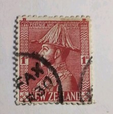 Vintage 1926 1d Red King George V Admirals Official stamp MNH New Zealand