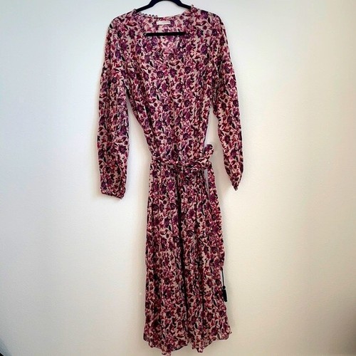 Doen Dillion plum floral midi dress XS 
