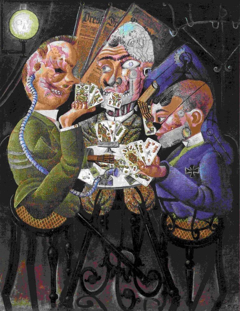 The Skat Players Art Print – Otto Dix 1922 – Grotesque