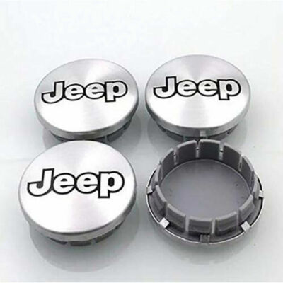 Silber Schwarz 4x 56mm Jeep Nabendeckel Felgendeckel Nabenkappe Nabenabdeckung