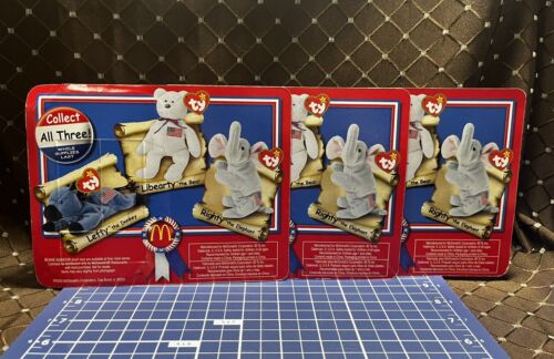 McDonalds Ty 1996 Teenie Beanie Babies AMERICAN TRIO - Komplettsatz - Bild 6 von 11
