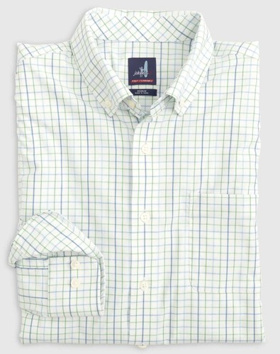 Johnnie-O Prep Performance Shirt Mens XL Button Up Plaid Oceanside Golf NEW $138