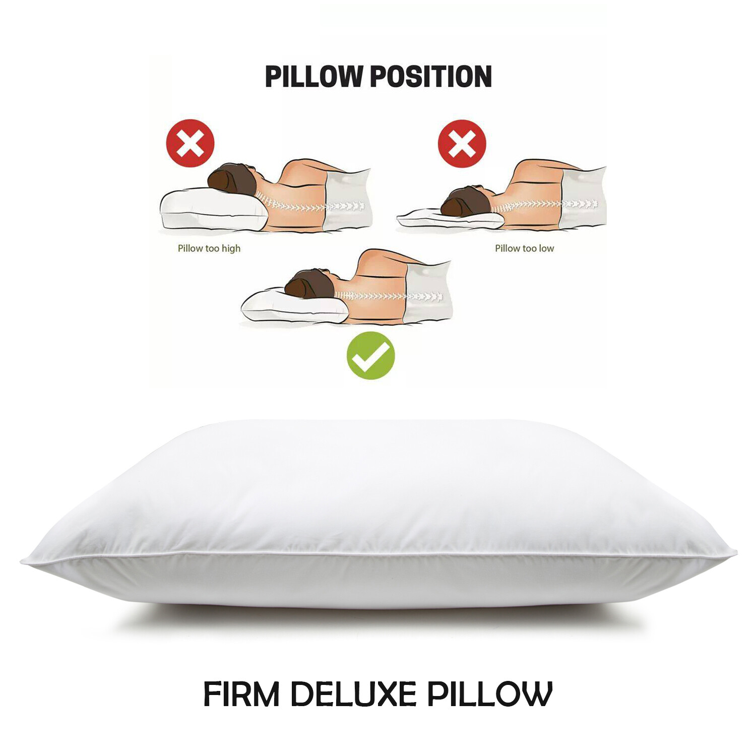 Pack Of 2 Large Memory Foam Pillows - Soft, Bounce-Back, Hypoallergenic & Hotel Quality
