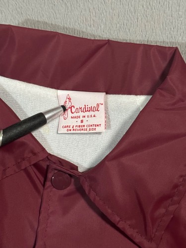 Cardinal USA Vintage Y2K Winter Nylon Sports Jacket Windbreaker Track Sweater -S - Picture 5 of 10