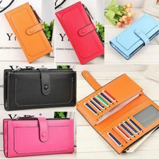Wallets for Women Large Capacity Leather Bifold Wallet with Zipper Coin Purse US