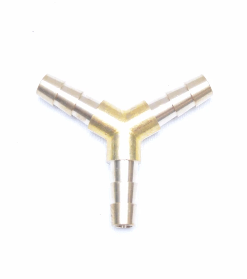 Triple Barb Y 5/16 Manguera ID Wye Latón Montaje Aspiradora, Aire, Combustible, Agua Fasparts Foto 2 de 4