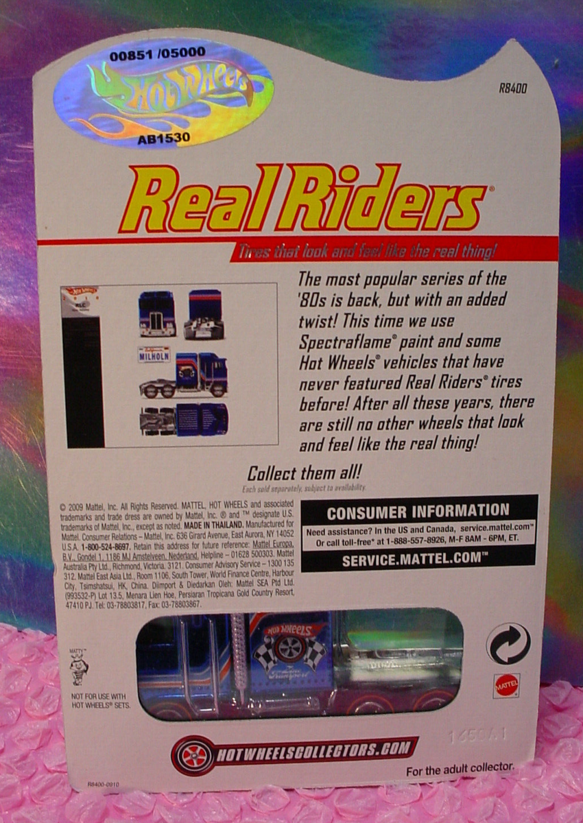 RARE 2010 RLC Hot Wheels Real Riders THUNDER ROLLER☆blue;Series 9