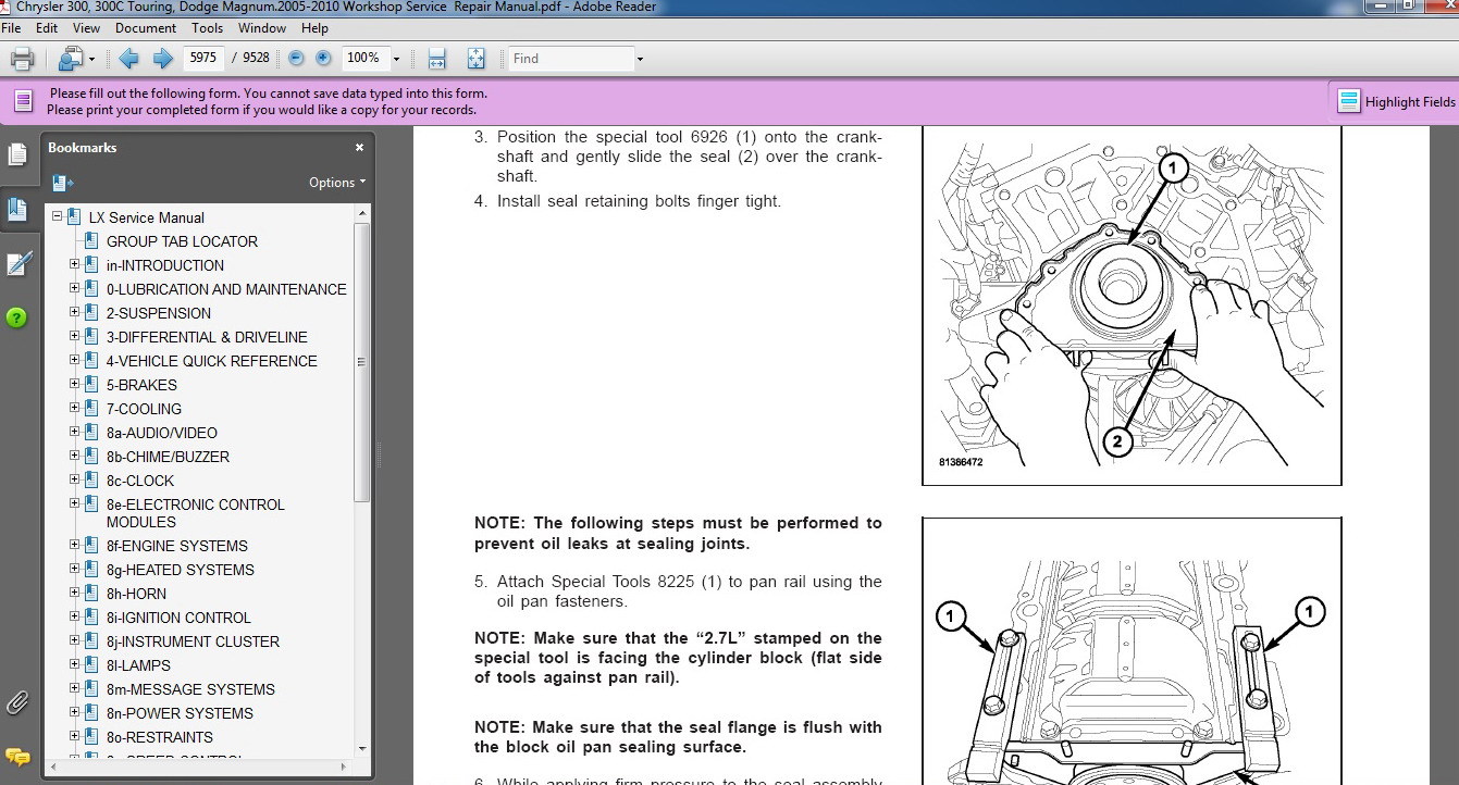 Chrysler 300, 300C Touring, Dodge Magnum.2005-2010 Factory service repair  manual | eBay