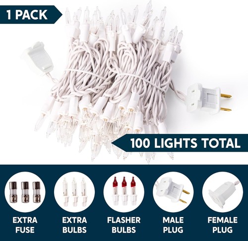 Joiedomi Clear Christmas Lights Outdoor, 100 Count Christmas Tree Lights. - Picture 5 of 7